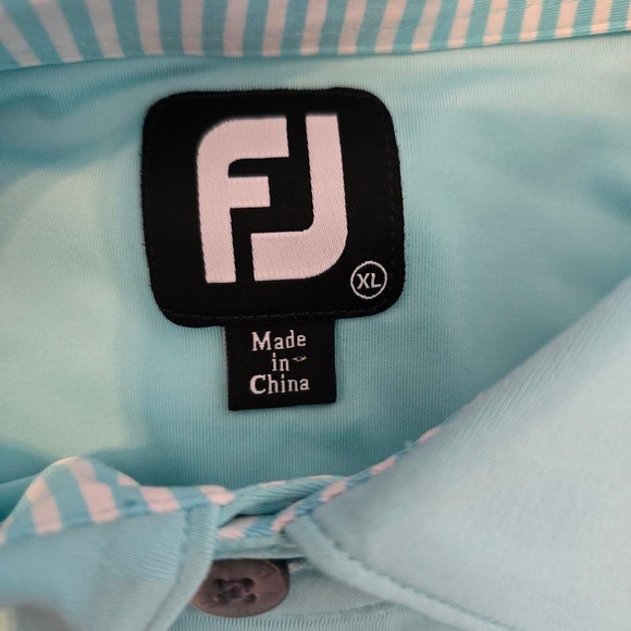 FootJoy Polo Shirt Performance Catholic Charities Golf Light Blue Mens XL Stripe - Picture 3 of 6